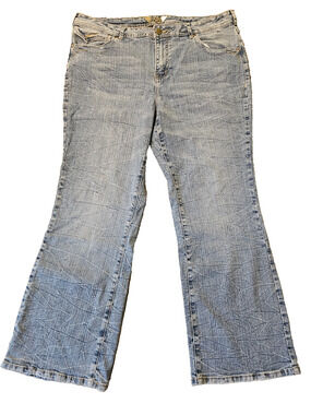 VTG Y2K Zana Di Bootcut Jeans Womens Plus Size 20 Light Wash Button Pockets